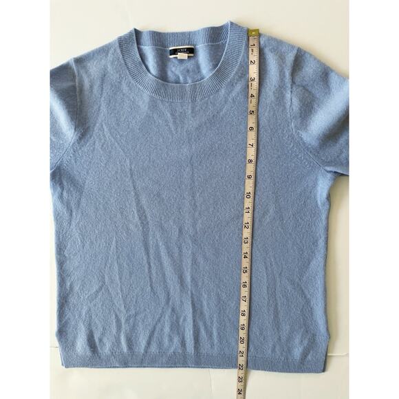 J Crew Cashmere Sweater Women L Light Blue Crew Neck Preppy Lightweight Classic - Picture 7 of 10